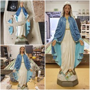 antique plaster Virgin Mary statue